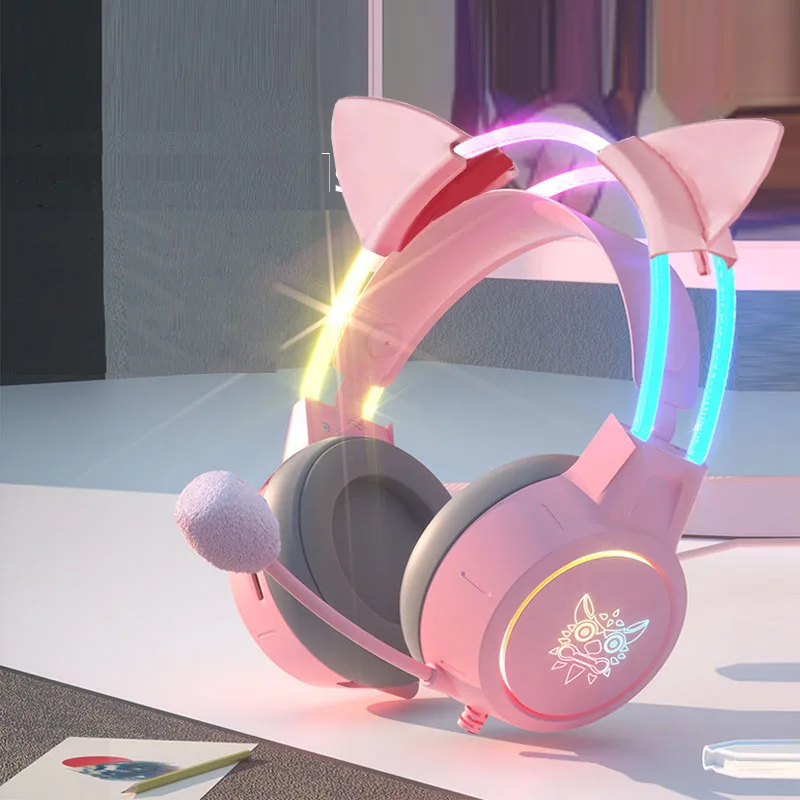 

Игровая гарнитура, наушники с микрофоном, HD шумоподавление, Накладные наушники с RGB-подсветкой для ПК, компьютера, ноутбука, смартфона