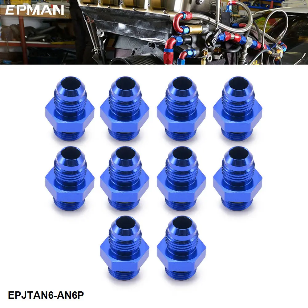 

EPMAN 10PCS AN6 Flare Male To AN6 Pipe Straight Adapter Fuel Hose Line Fittings EPJTAN6-AN6P