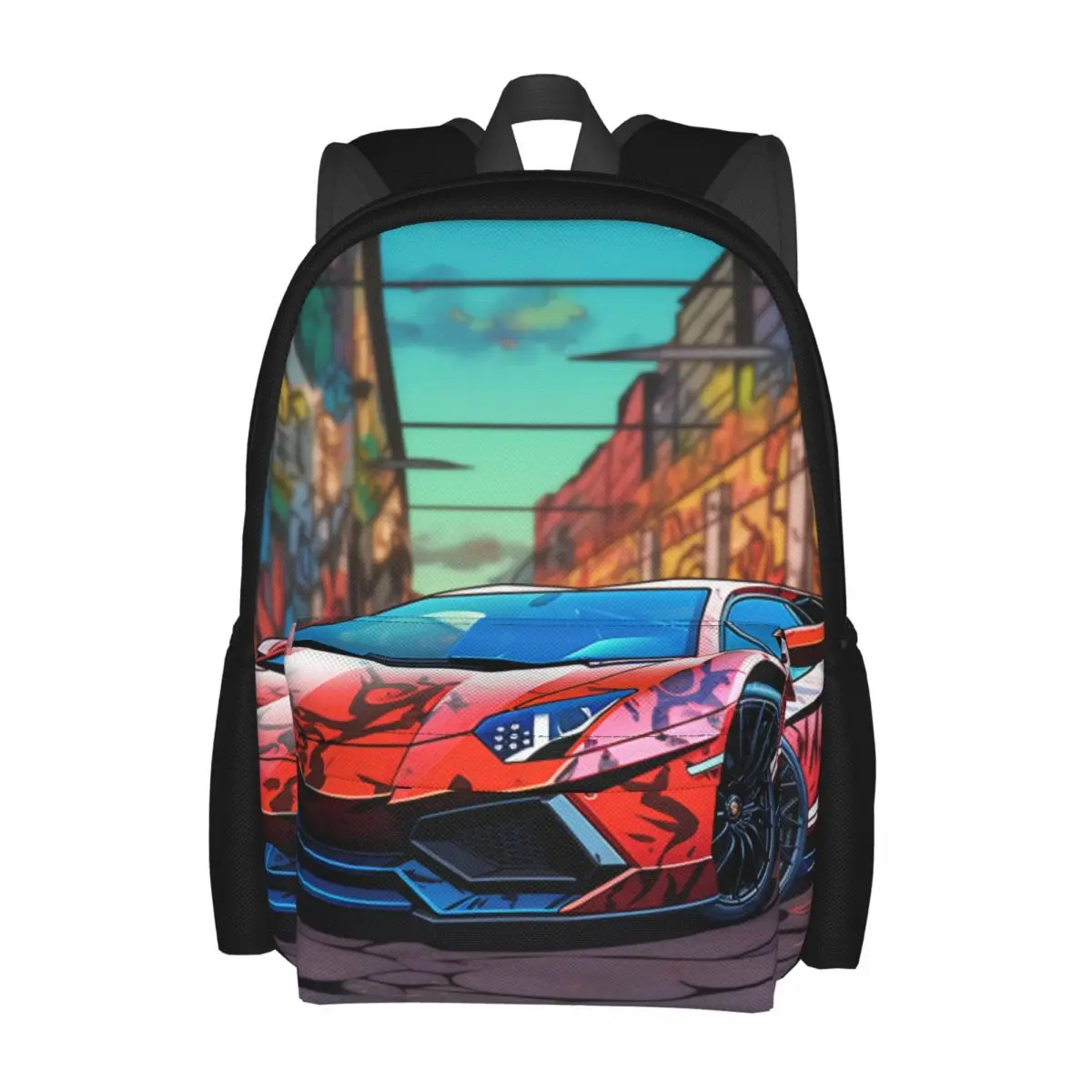 

Luxury Sports Car Backpack Various Styles Wall Graffiti Female Polyester College Backpacks Durable Kawaii School Bags Rucksack