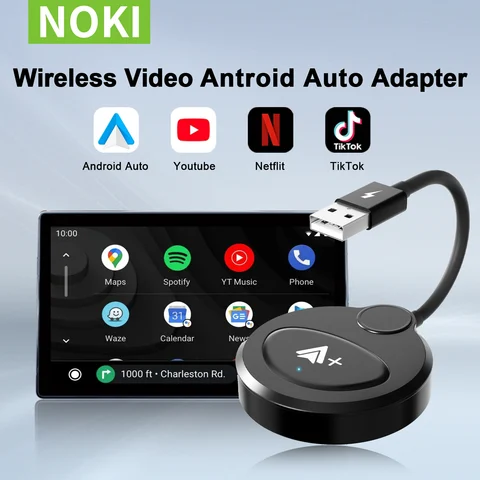 Беспроводной адаптер/адаптер Android Auto для OEM-заводских проводов Android-автомобилей преобразует проводную в беспроводу. Простая настройка Plug & Play.