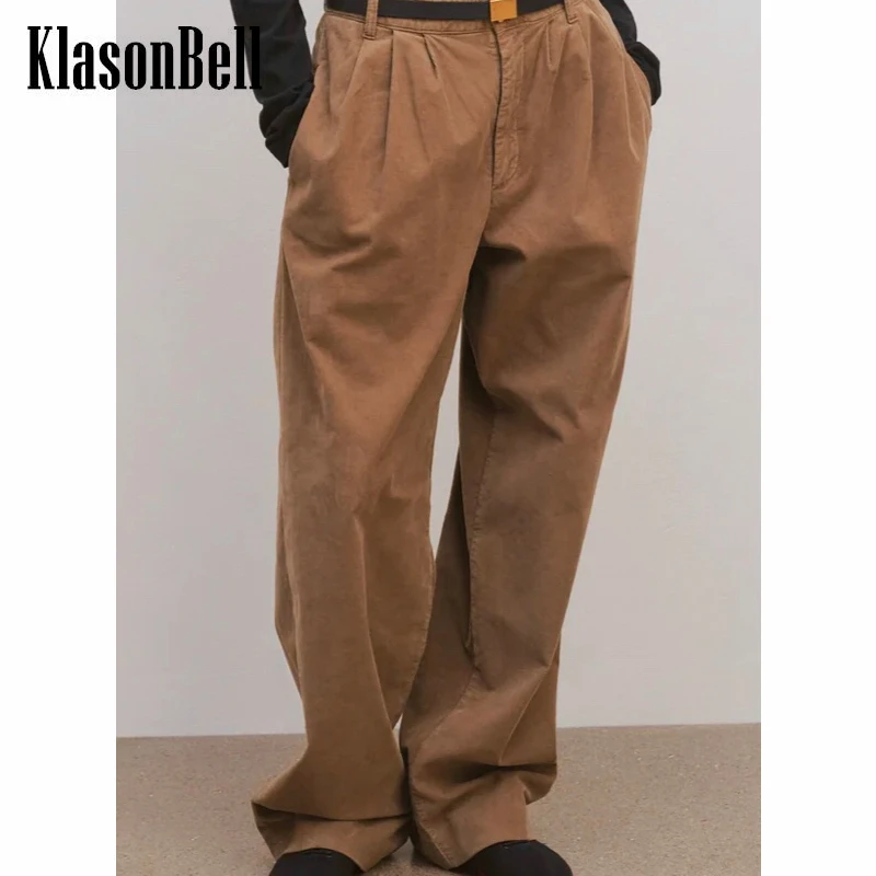 

8.31 KlasonBell Vintage Corduroy Wide Leg Pants Women Without Belt