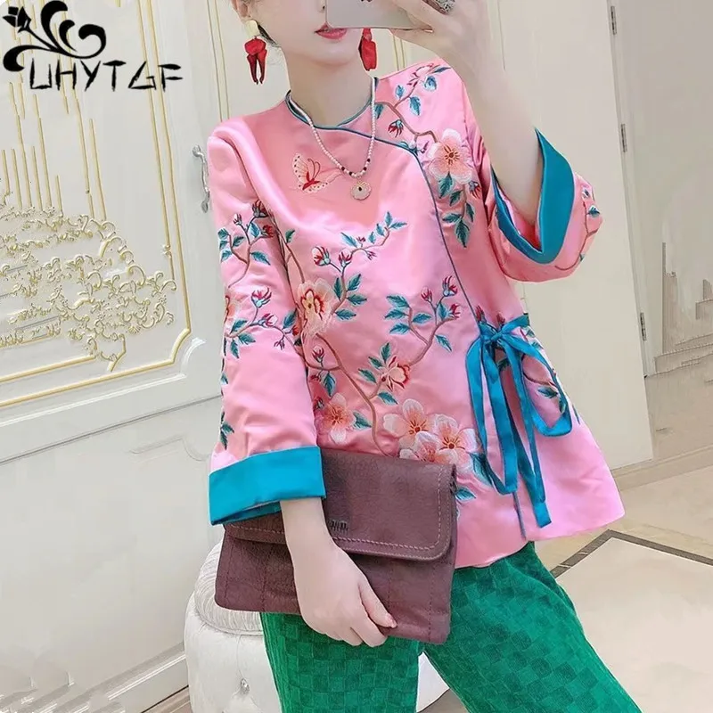 Традиционная китайская одежда рубашка с вышивкой Женская винтажная модная