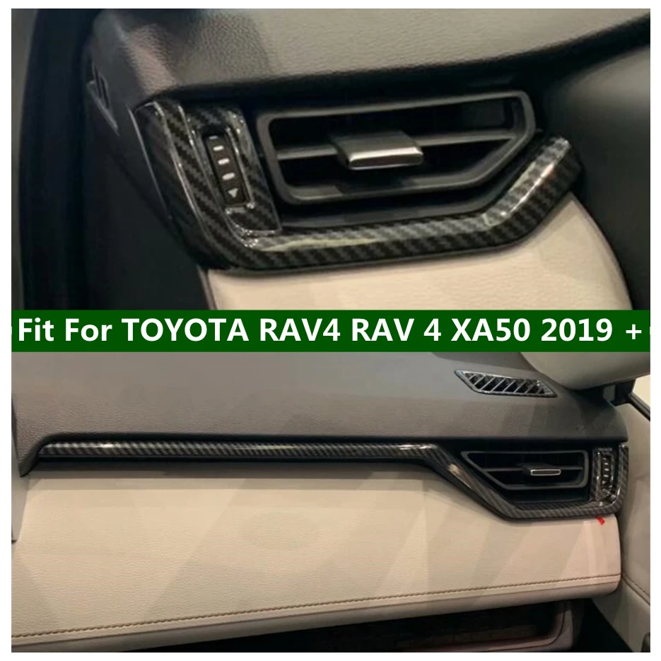 

Central Control Dashboard AC Vent Outlet Decor Strip Cover Trim For TOYOTA RAV4 RAV 4 XA50 2019 - 2023 Carbon Fiber Accessories