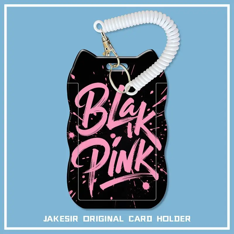 Фото Портативный защитный чехол для карт BLACK PINK, обложка для удостоверения личности, милый коллекционный футляр для повседневного ношения студентами. №5