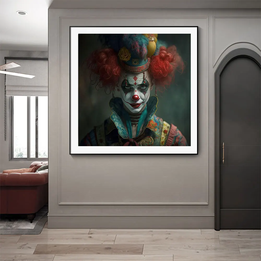 Абстрактная забавная картина с изображением цирк клоуна на холсте настенное