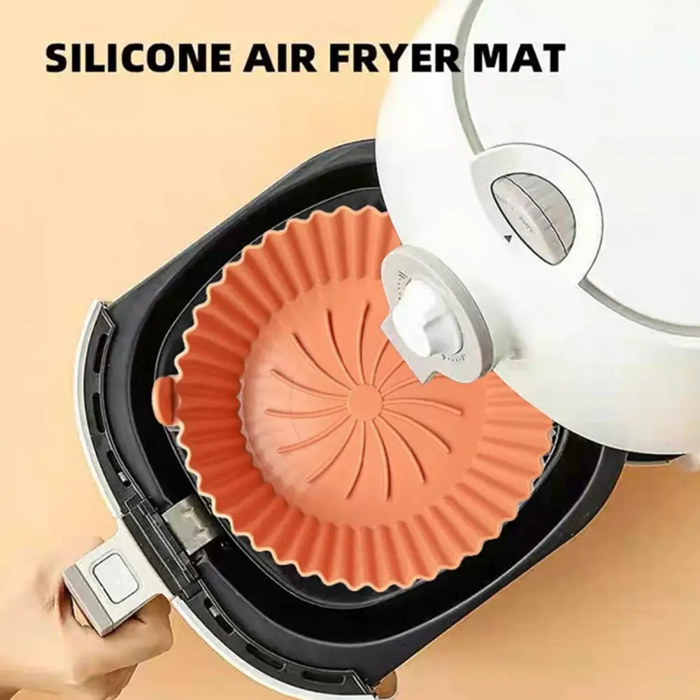 

Air Fryers Oven Baking Tray Fried Pizza Chicken Basket Mat AirFryer Thick Silicone Pot Round Replacemen Grill Pan Accessories