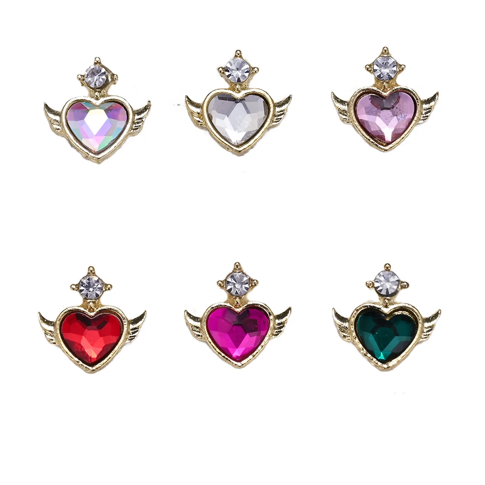 

10pcs Japanese/Korea Love Heart Angel Nail Art Charms Ab Diamond Jewelry Nail Art Rhinestone Gem DIY Nail Suppiles Top Selling#1
