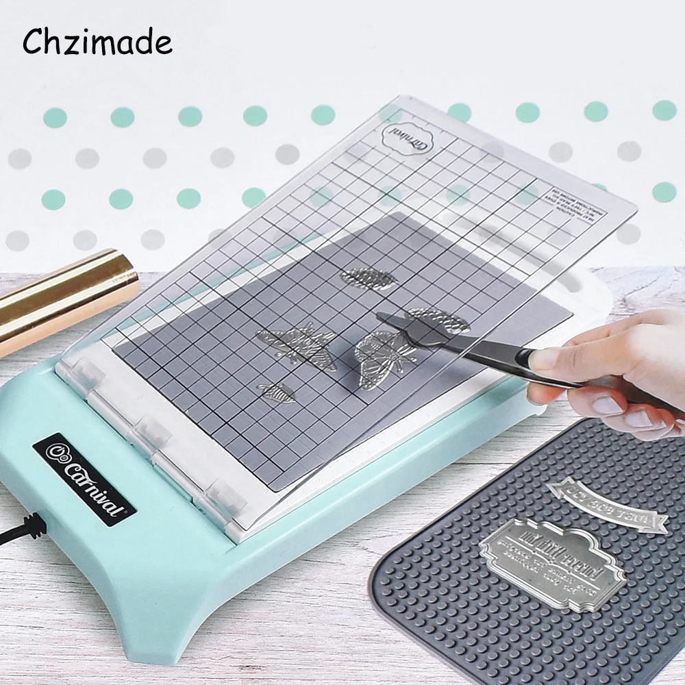

Chzimade Hot Stamping Foil Machine Press Paper Leather Fabric Embossing Vinyl Film Transfer Foil Press Machine For Cards Making