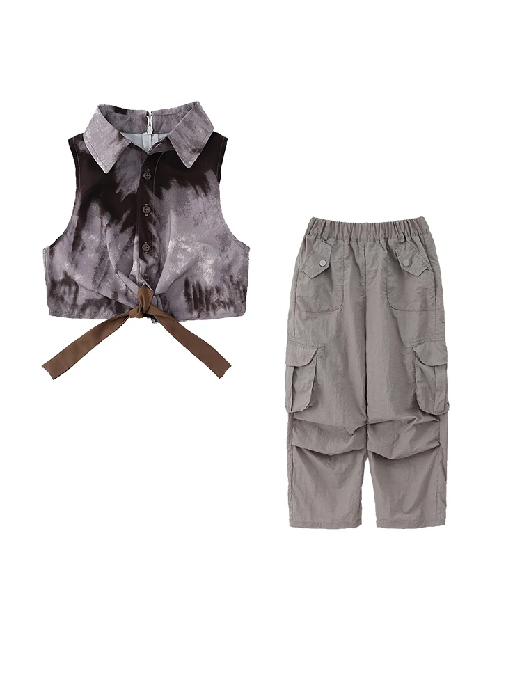 Костюм танцевальный детский в стиле хип-хоп крутая одежда для джазовых