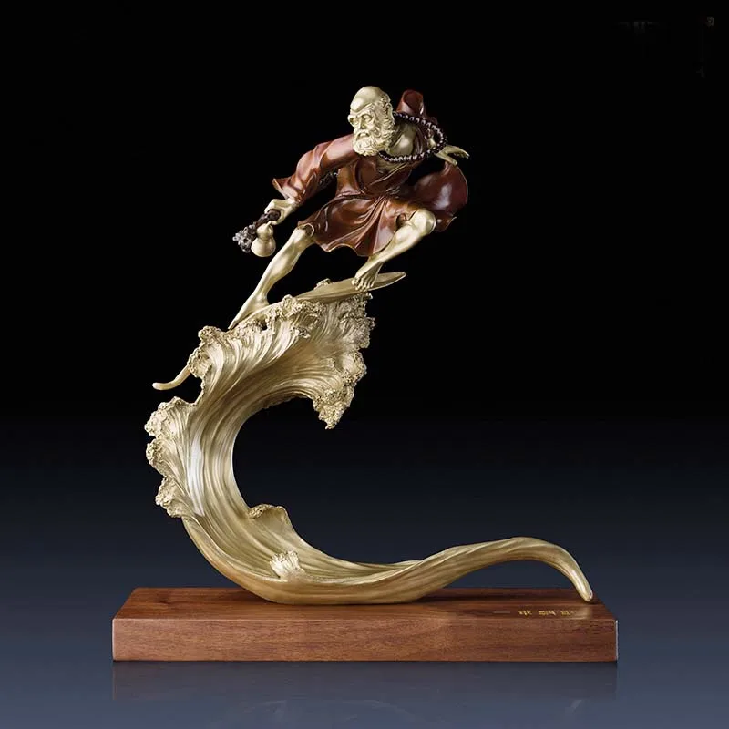 Высококачественная буддийская даосская статуя Будды Дамо Чжуши медная