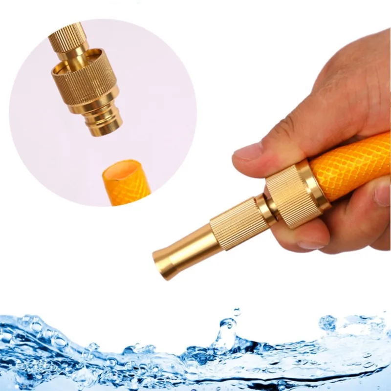 

Spray Nozzle Water Gun Brass High Pressure Direct Spray пистолет Quick Connector Home Hose Adjustable Pressure Garden Sprinkler