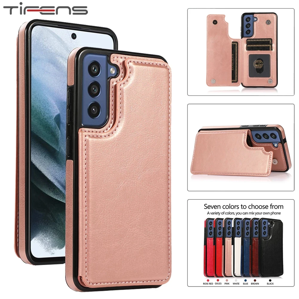 

Leather Case For Samsung Galaxy S22 S21 S20 FE S10 S9 S8 Note 20 10 9 8 Ultra Plus Lite A81 A91 Card Slots Stand Phone Bag Cover