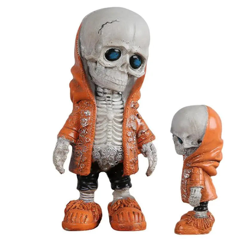 

Skull Resin Figurine Skeleton Doll Sculpture Halloween Decor Portable Home Decor Collectible Figurines Skeleton Statue Display