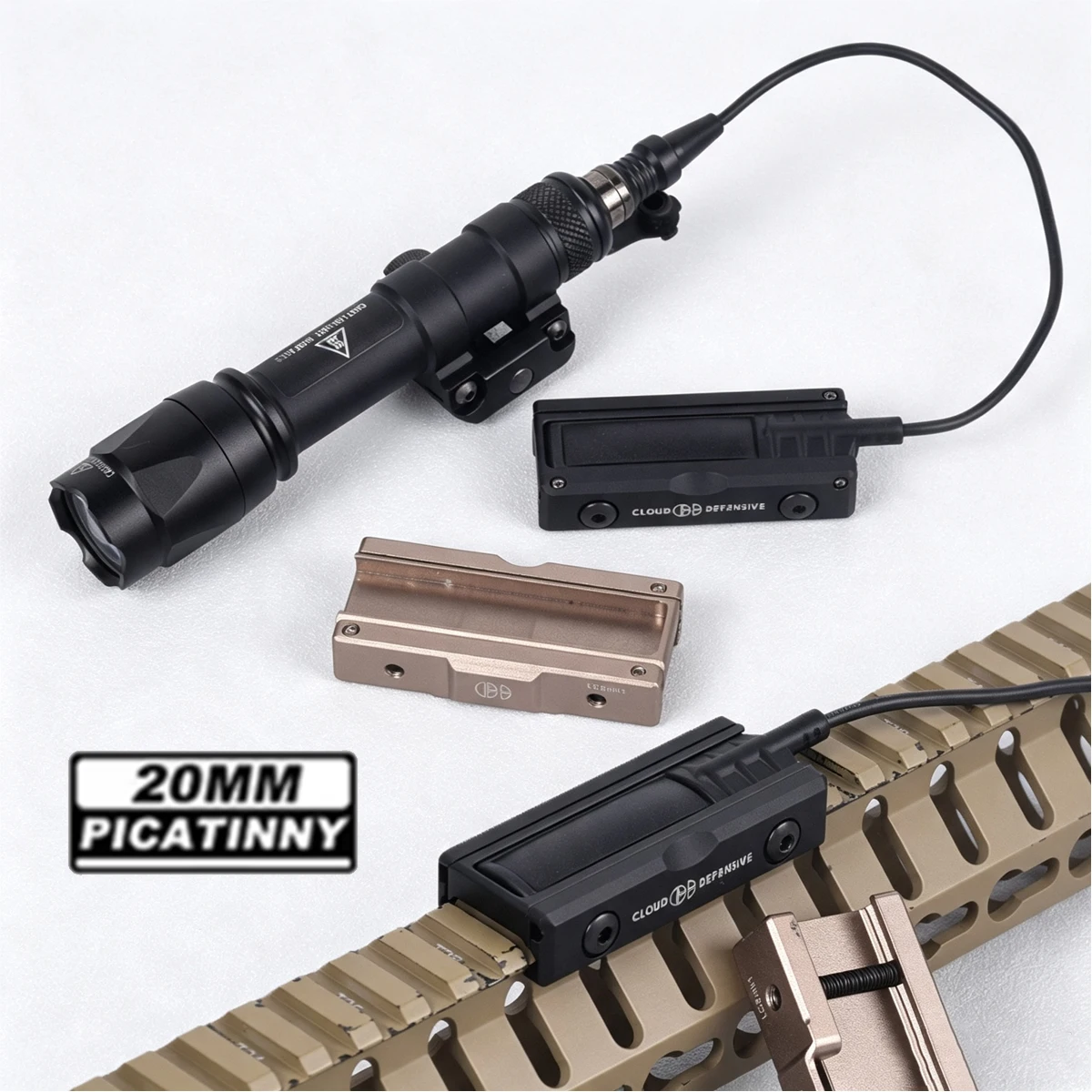 Фонарь Surefire M600 M300 LED с переключателем ST07 и нажимной кнопкой, крепление на планку MK 20 мм, алюминиевый корпус, для охотничьего оружия, белый свет. (art.: 3920dd19ed290) - 3920dd19ed290