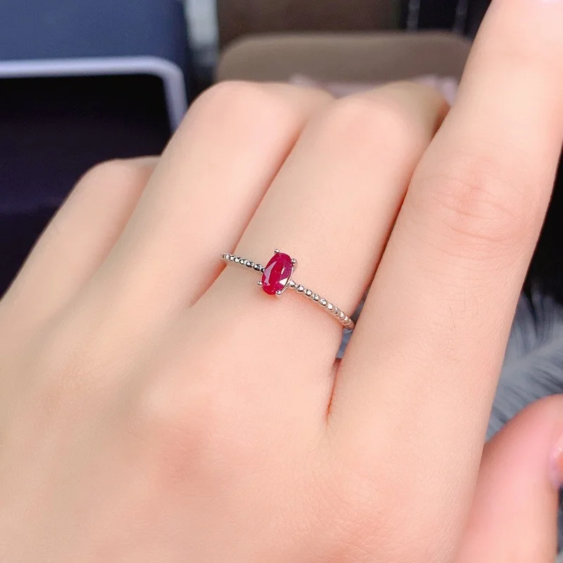 

Natural Ruby Ring 925 Sterling Silver Simple and Exquisite Style Recommended By The Owner Authentic Color 14 k gold ring