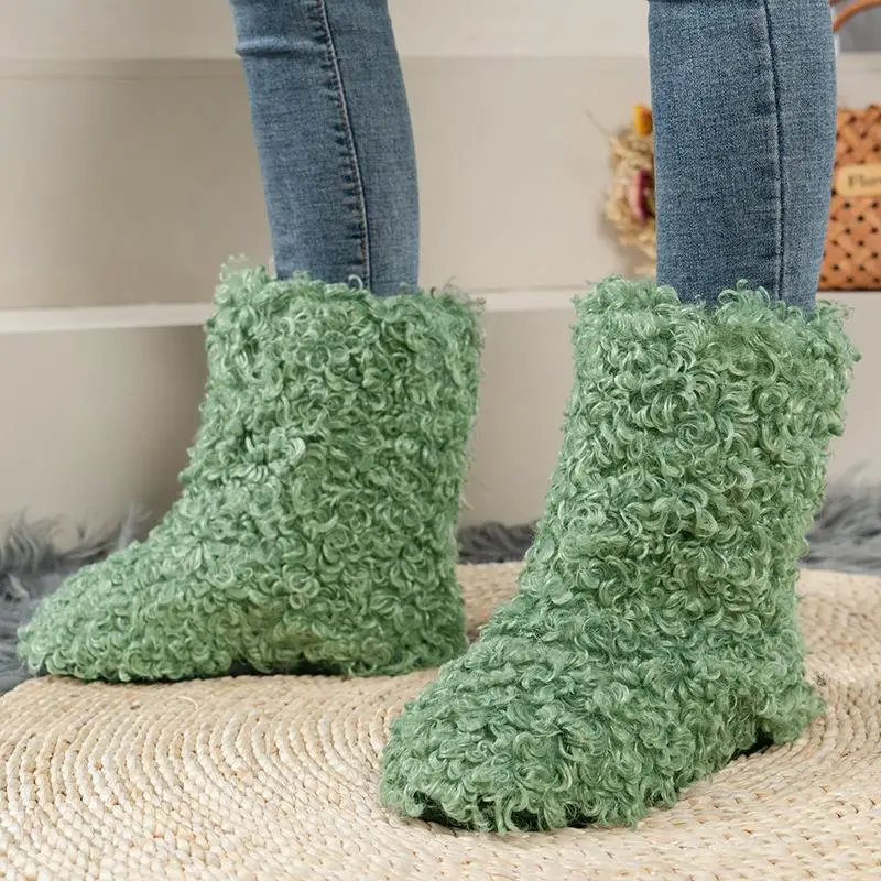

Winter New Snow Boots for Women 2022 Plush Warm Ankle Boots Fashion Slip on Plus Size Flat Cotton Shoes Female Botas De Mujer