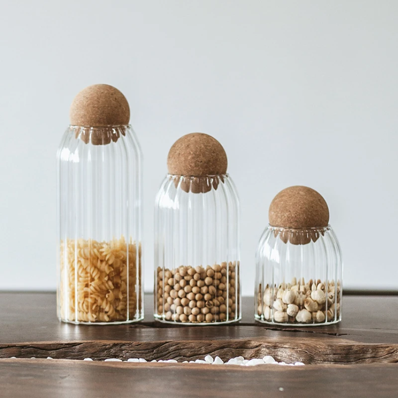 

Cork Glass Storage Jar coffee bean storage tank household dried fruit coarse cereals tea Spice Storage glass bottle