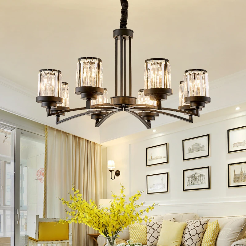 

YUNYI Matt Black Chandelier Art Decorative Chandelier Modern Living Room Pendant Crystal Lamp Wholesale Chandeliers