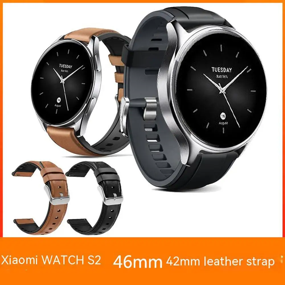 

Replacement Watch Band Leather Strap Wristband Bracelet Strap Compatible For Xiaomi Watch S2 46mm 42mm
