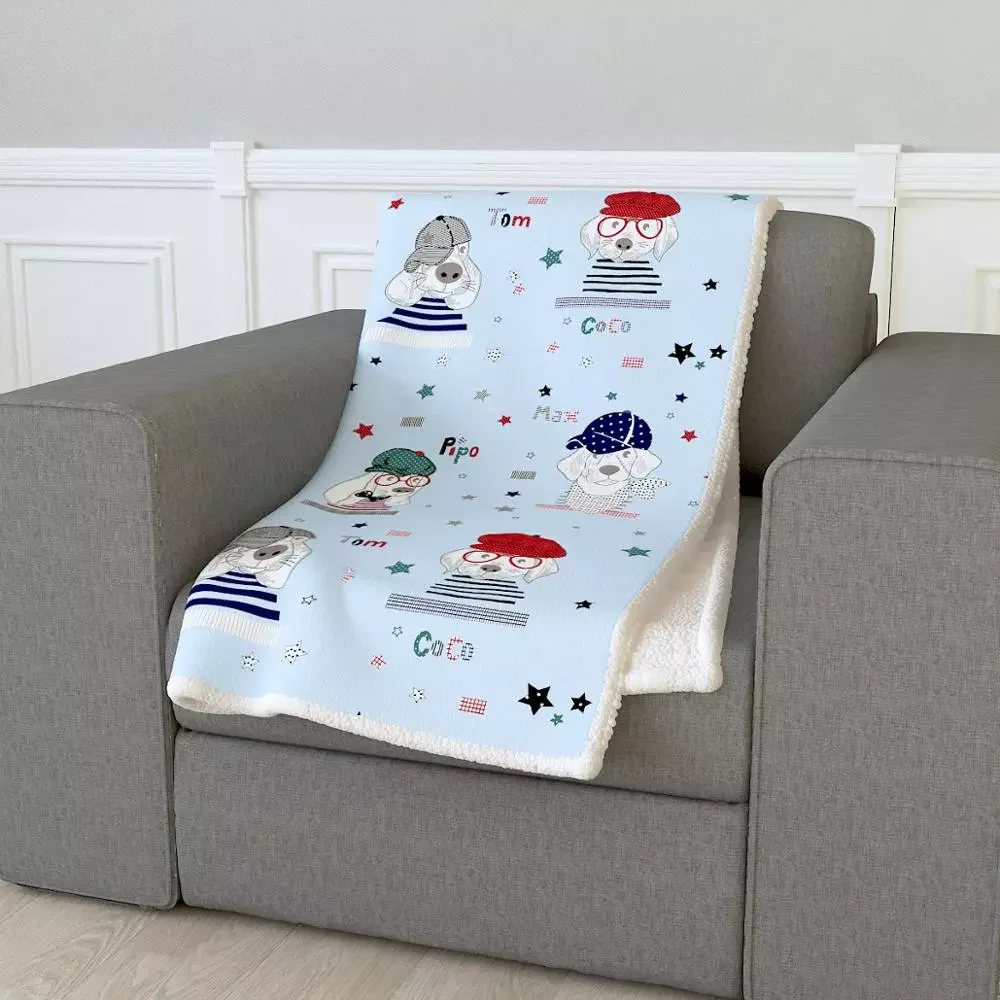 

Новинка, домашнее одеяло HM'S, плед sedalina с Borrego 543301 для мальчиков (DOGUI, 160x220), идеально подходит для кровати 90 и 105 или дивана