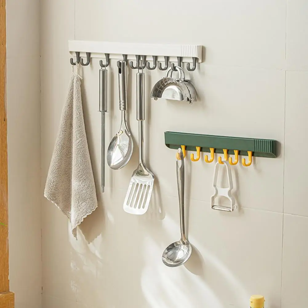 

Convenient 3 Colors Multi-purpose Nail-free Movable Row Hook Bathroom Accessories