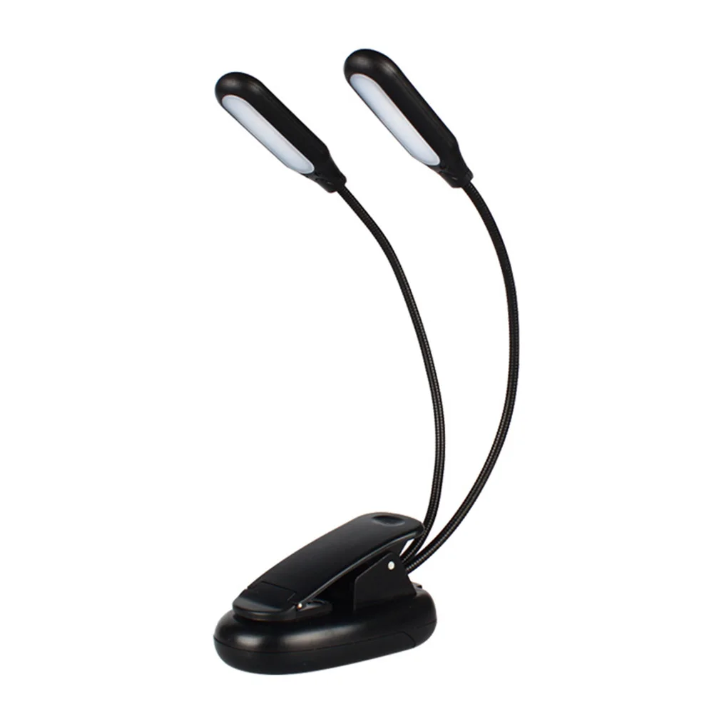 

10 LED Bedroom USB Charging Eye Caring Book Clip On Adjustable Gooseneck Desk Lamp Gift Reading Light Dual Arms Stand Convenient