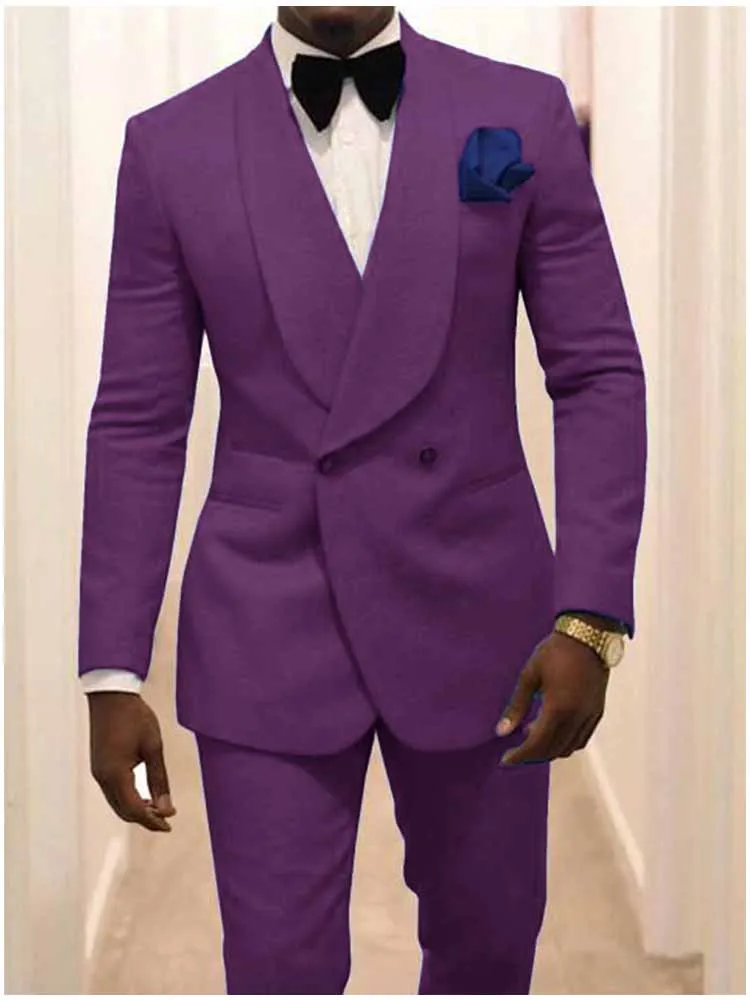 New Men's Suit Lapel Tuxedo Gentleman Temperament 2-piece Suit For Groomsmen Party