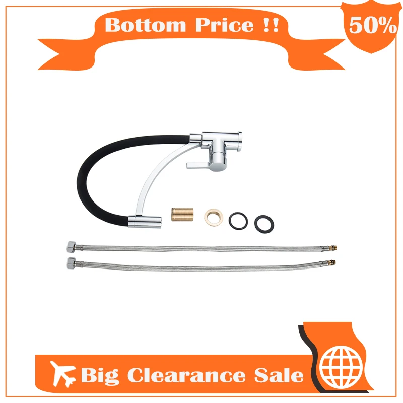 

Kitchen Faucet 360 Degree Rotatable Sink Tap Mixer Single Lever Spiral Spring