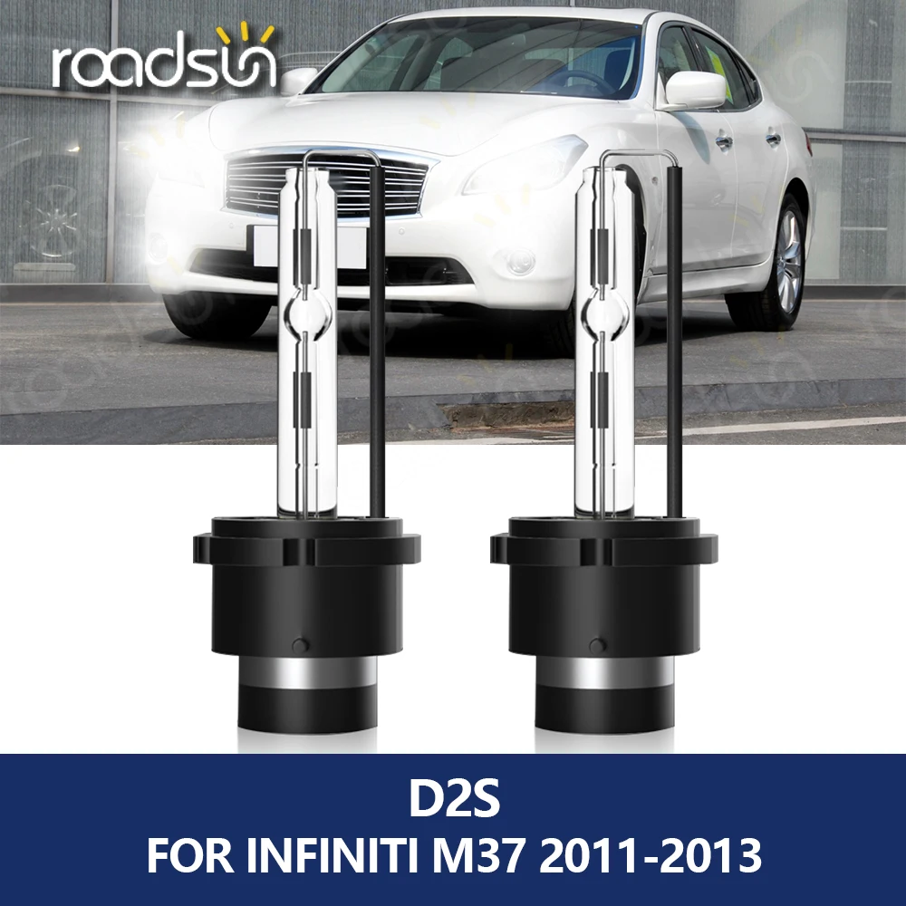 

roadsun 2Pcs D2S HID Car Bulb Headlights for Infiniti M37 2011-2013 Xenon Auto Lights 12V 35W 3000K 4300K 6000K 8000K Auto Lamp