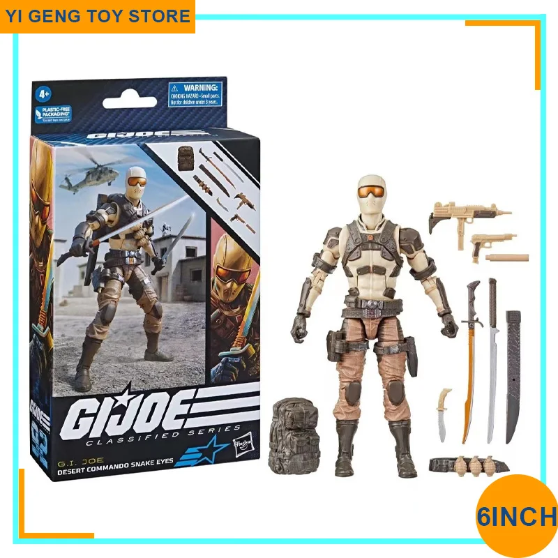 

Original G.I. Joe Classified Series Desert Commando Snake Eyes, 92 Action Figure 6 Inch Collection Model Doll Toys Kids Gifts
