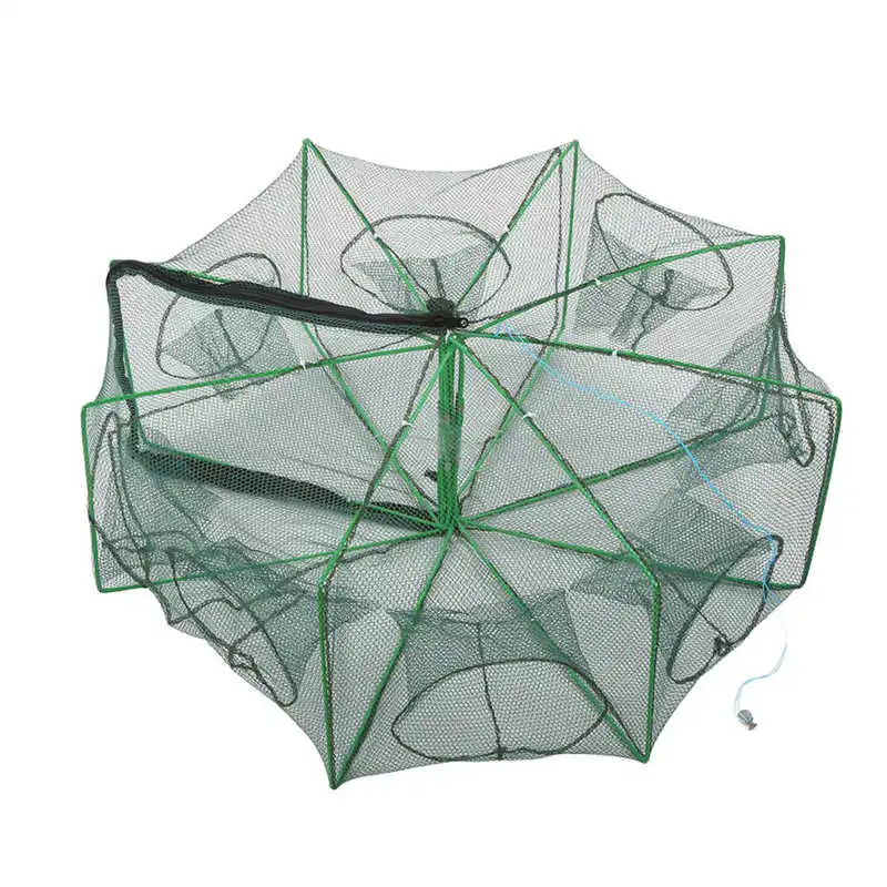 

Portable Folded Fishing Net 8 Holes Automatic Fishing Crab Net Trap Eel trap Cage Fish Accessories