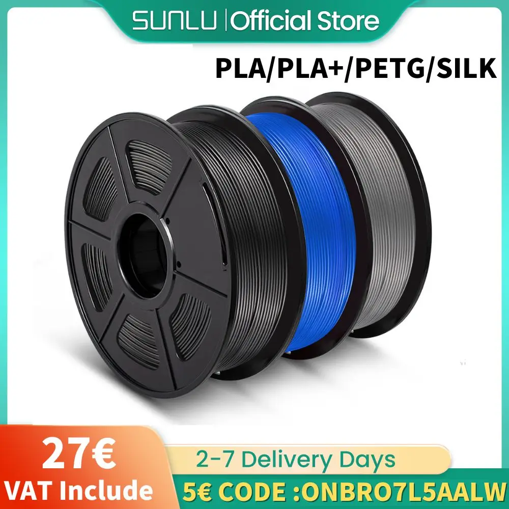 SUNLU 3 Rolls PLA PETG 3D Filament 1KG 1.75mm +/-0.02MM 3D Printing Filament Neatly Wound Filament Vacuum Packing Fast Shipping