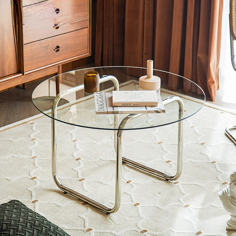 

Coffee Table | Nordic Stainless Steel Tea Table Light Luxury and Simplicity Modern Living Room round Tea Table