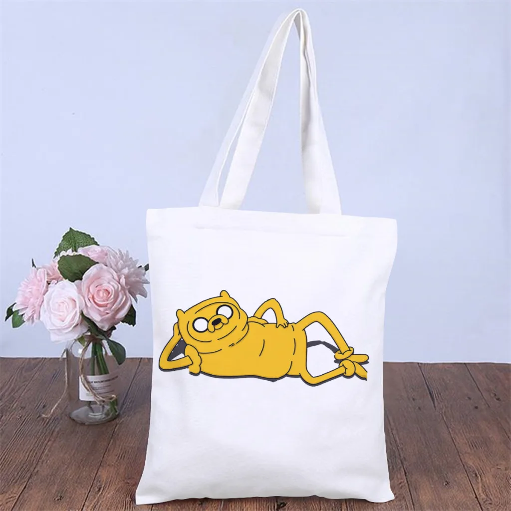 

Disguise Yourself FoolHandbag Adventure Time Animated TV Series Shoulder Canvas Bags Girls Boys Pocket Shopper HandBag Tote Bag