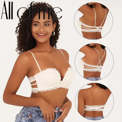 Front Closure Women Bra Solid Lace Lingerie French Style Bralette Seamless Underwear Brassiere Wireless Push Up Sexy Invisiable
