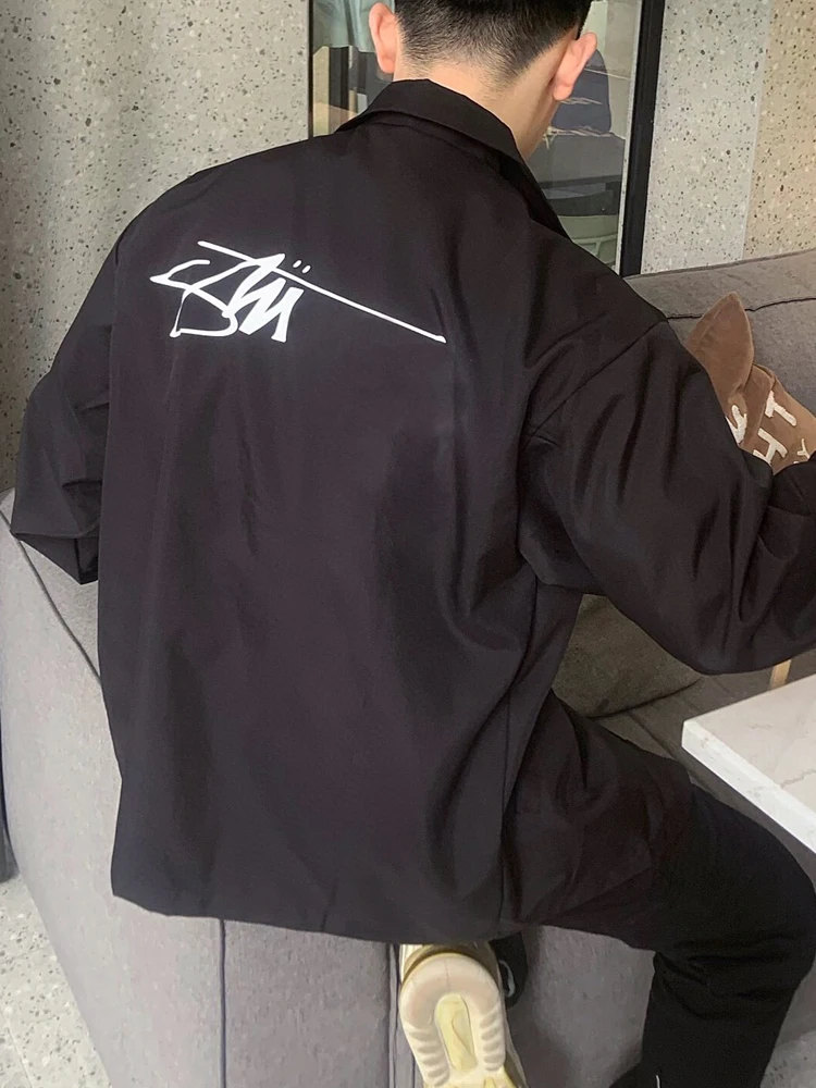

High Street Minimalist Coach Jacket High Quality Letter LOGO Print Jacket Men's and Women's Fashion Clothing