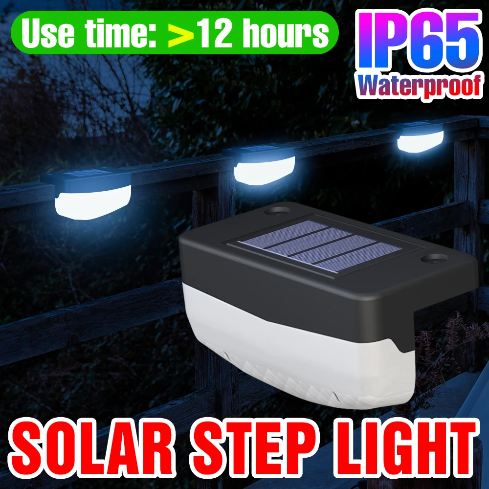 

LED Outdoor Solar Lamp IP65 Waterproof Garden Light Powered Sunlight Stairs Step Railing Fence Deck Light For Patio Yard Pathway