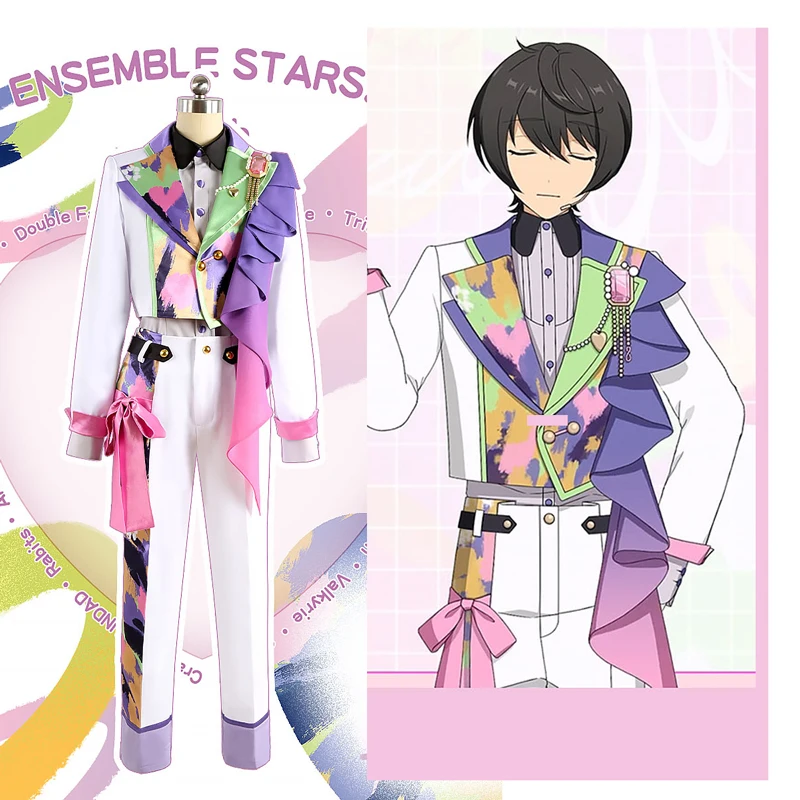 

Game Ensemble Stars 8th Anniversary Cosplay All member Colorful Ink Printing Idol Uniform Costume Customize H