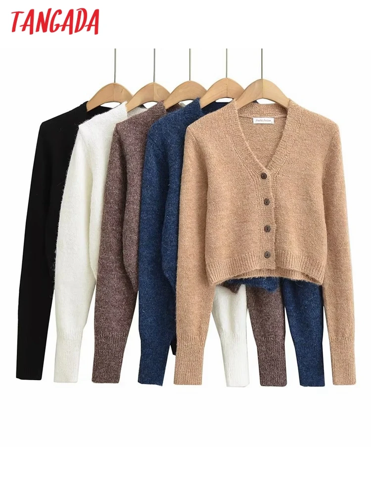 

Кардиган Tangada женский однотонный трикотажный, модный винтажный джемпер с длинным рукавом, 2T50