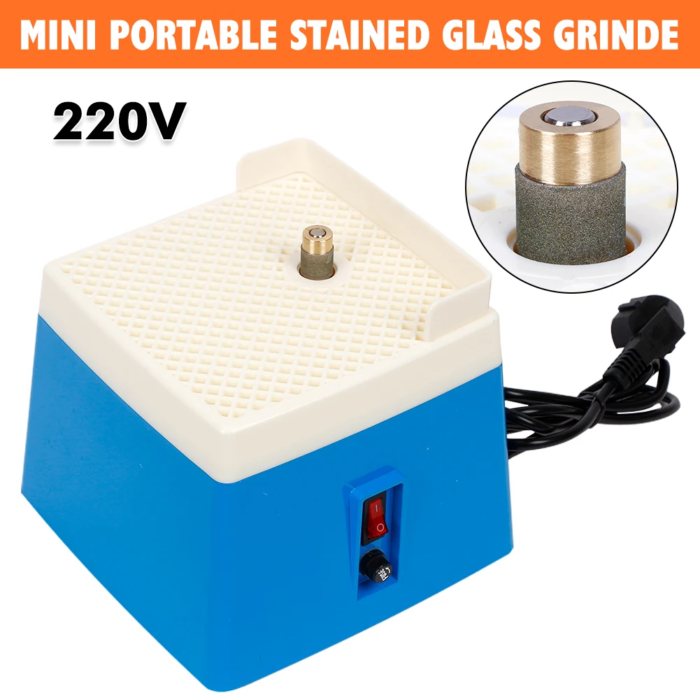 220V Mini Portable Stained Glass Grinder Diamond Automatic Art  Tools Multifunctional Ceramic Grinding DIY Edger