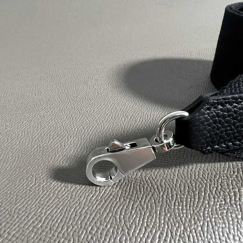 Черный тканевый ремень Togo шириной 5 см стальная пряжка натуральная кожа ручная