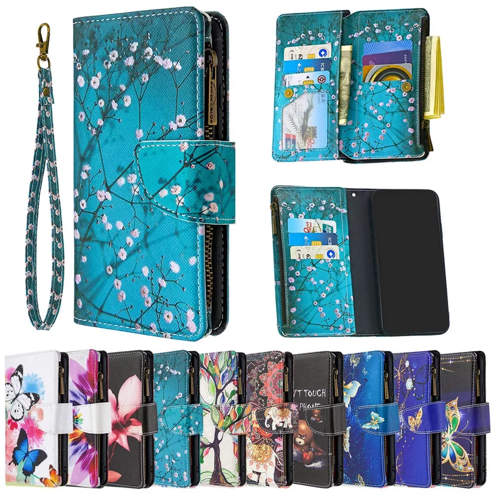 

13 5G 2021 Flip Case Zipper Wallet Leather Shell for iPhone 13 Pro Max Luxury Case iPhone13 Mini 12 11 7 8 XR X Book Cover Funda