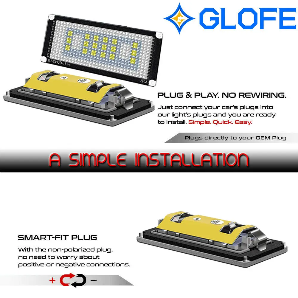 Белые светодиодные лампы без ошибок для номерного знака Bmw E46 2D 2004-2006