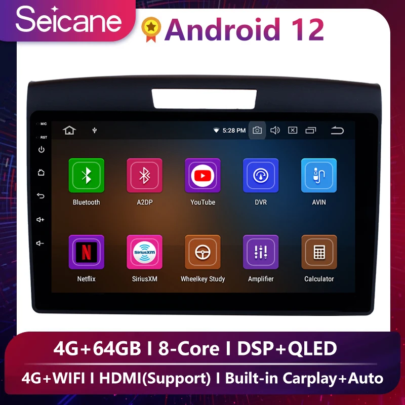 

Автомагнитола Seicane, мультимедийный проигрыватель на Android 12, ОЗУ 4 Гб, GPS для Honda CRV 2011-2013, 2014, 2015, поддержка Aux, TPMS, DVR, RDS