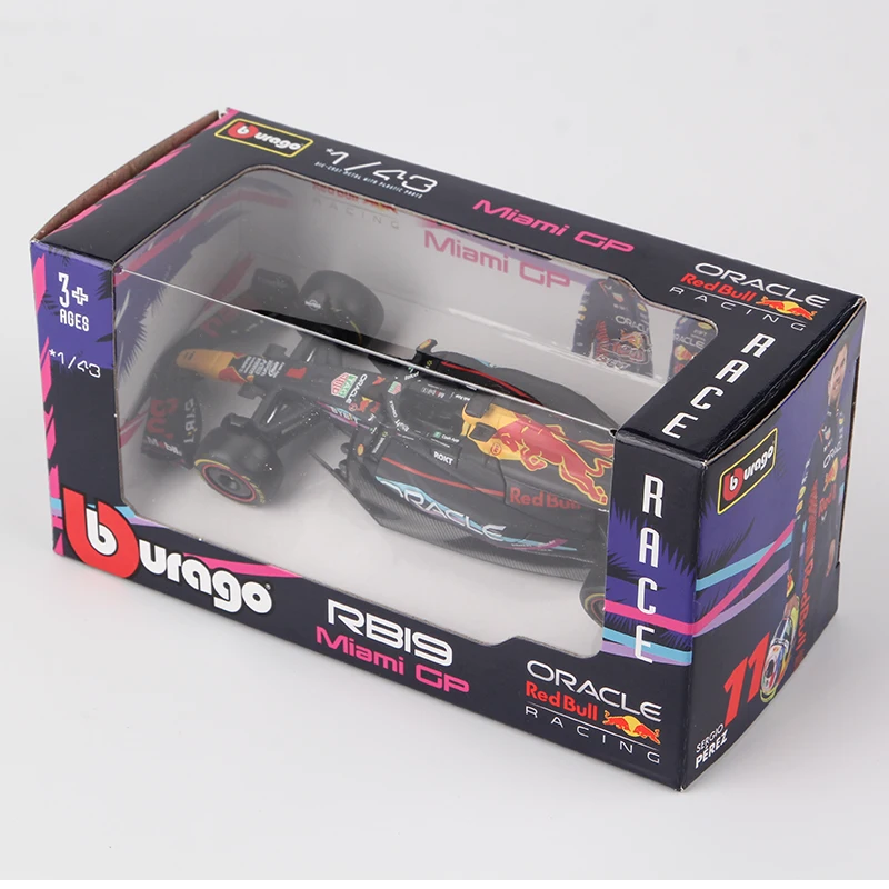 Bburago 1:43 RedBull RB19 Майами Гран-при F1 Модель Автомобиля Литая Под Давлением Max Verstappen