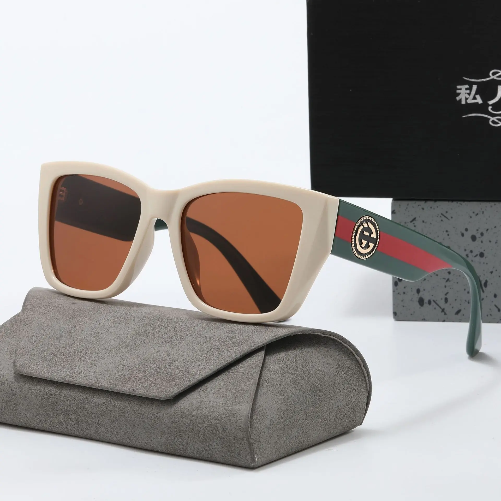 Винтажные квадратные поляризованные солнцезащитные очки из поликарбоната