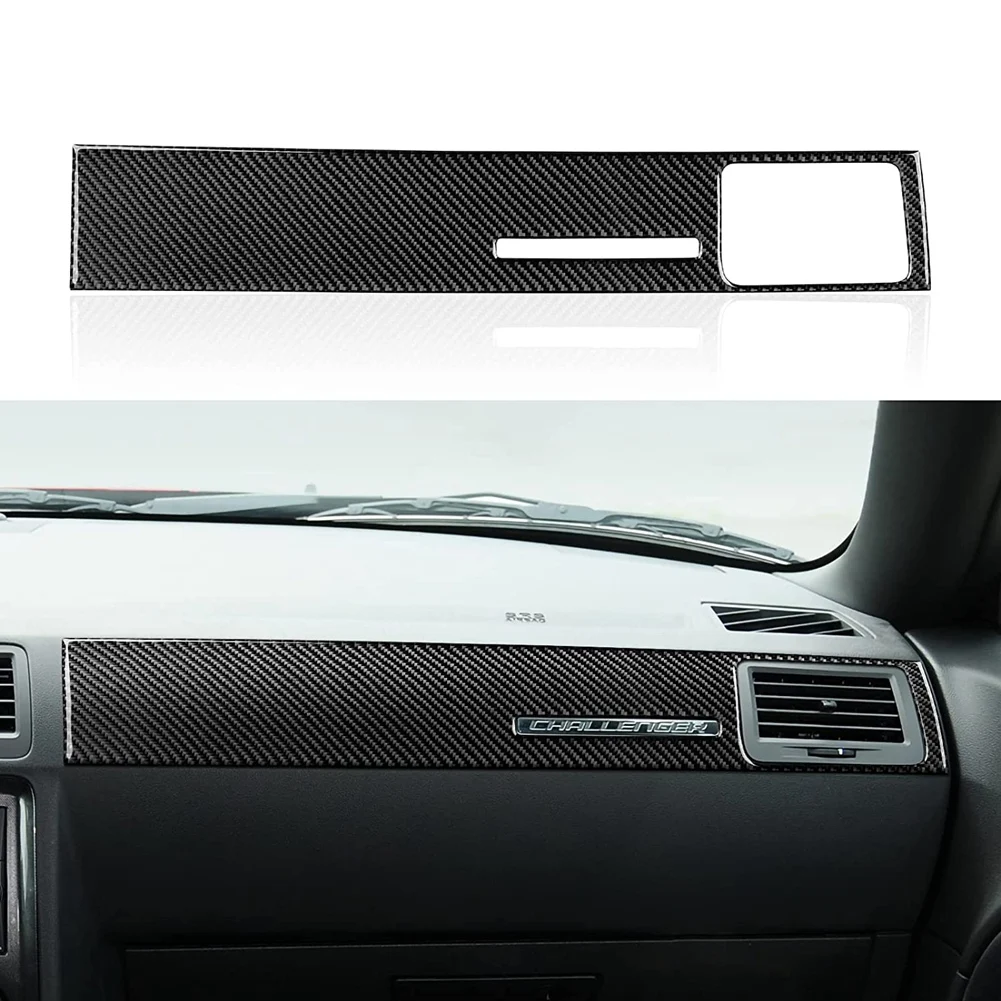 

Наклейки на приборную панель автомобильной центральной консоли из углеродного волокна, наклейки для Dodge Challenger 2008-2014, аксессуары для интерьера