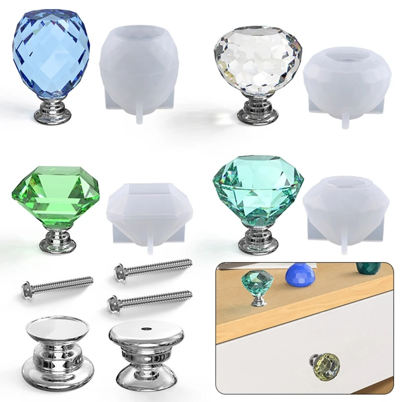 

Drawer Knobs Mold Silicone Tray Handle Mold Epoxy Resin Casting Molds for DIY Art Craft Storage Cabinet Cupboard Drawer