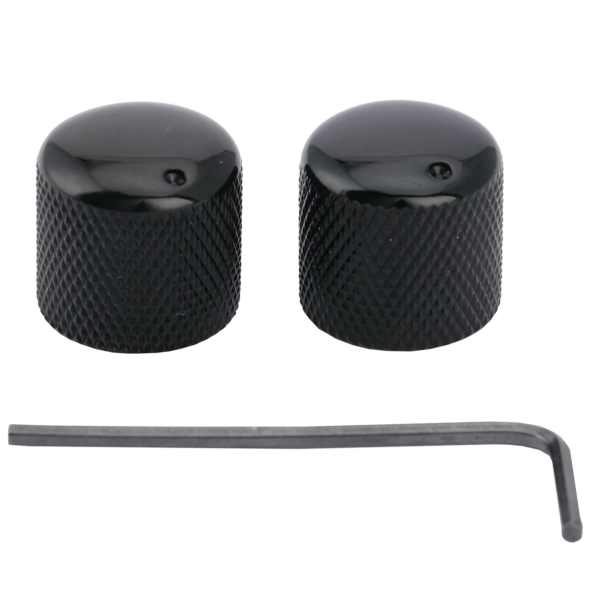 

Musiclily Pro 6mm Steel Dome Knobs with Set Screw and Indicator Dot for Telecaster Guitar or Precision Bass, Black (Set of 2)