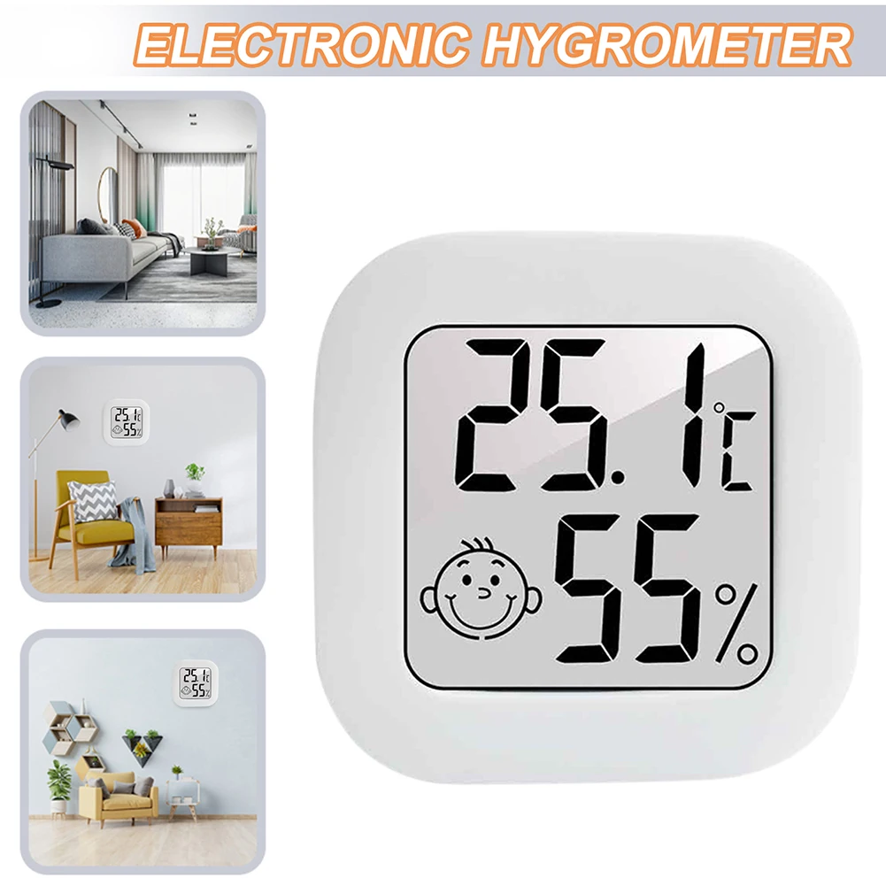 

Портативный измеритель температуры и влажности, миниатюрный гигрометр с питанием от батарейки, инструменты с цифровым ЖК-дисплеем для комн...